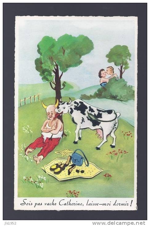 BIENVENUE CHEZ LE RAT MUTANT: CARTE ANCIENNE HUMORISTIQUE
